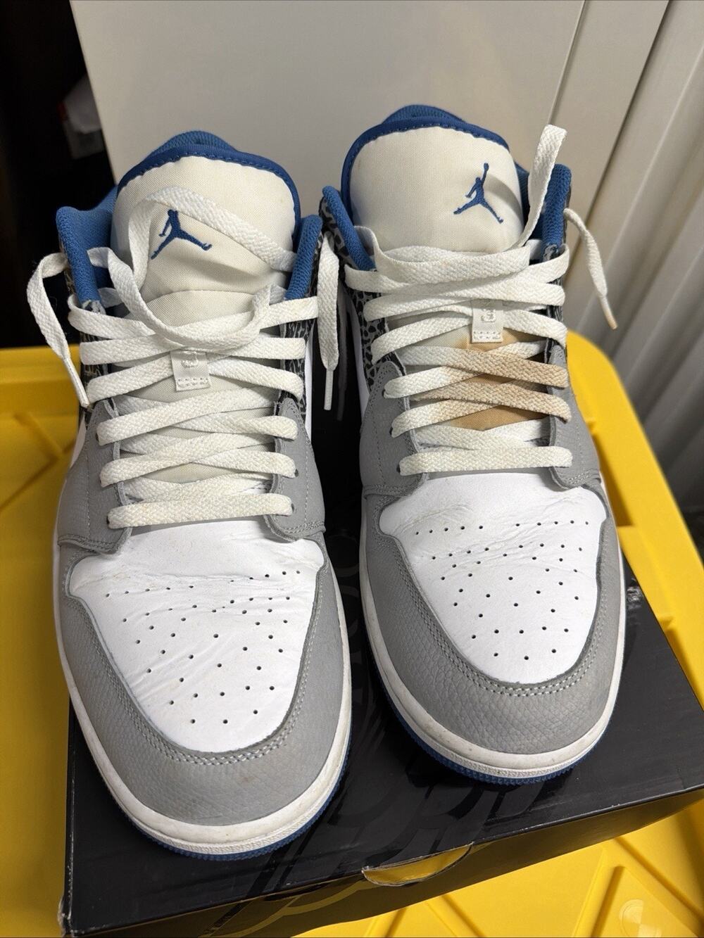 Nike Jordan Air Jordan 1 Low True Blue White/Grey-Blue-Black DM1199-140 Size 15